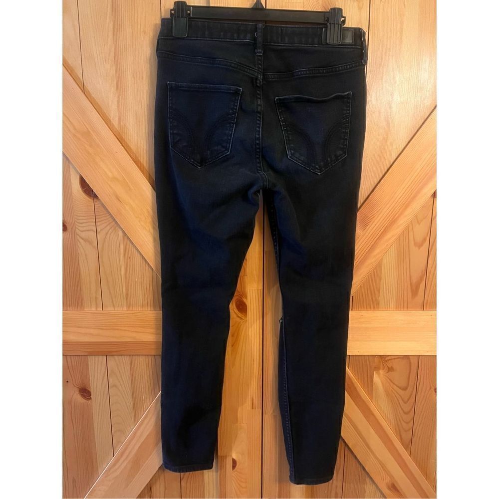 Hollister Jeans Womens 9R Black Denim High Rise Super Skinny 29x28 Stretch (1320 - Picture 4 of 7